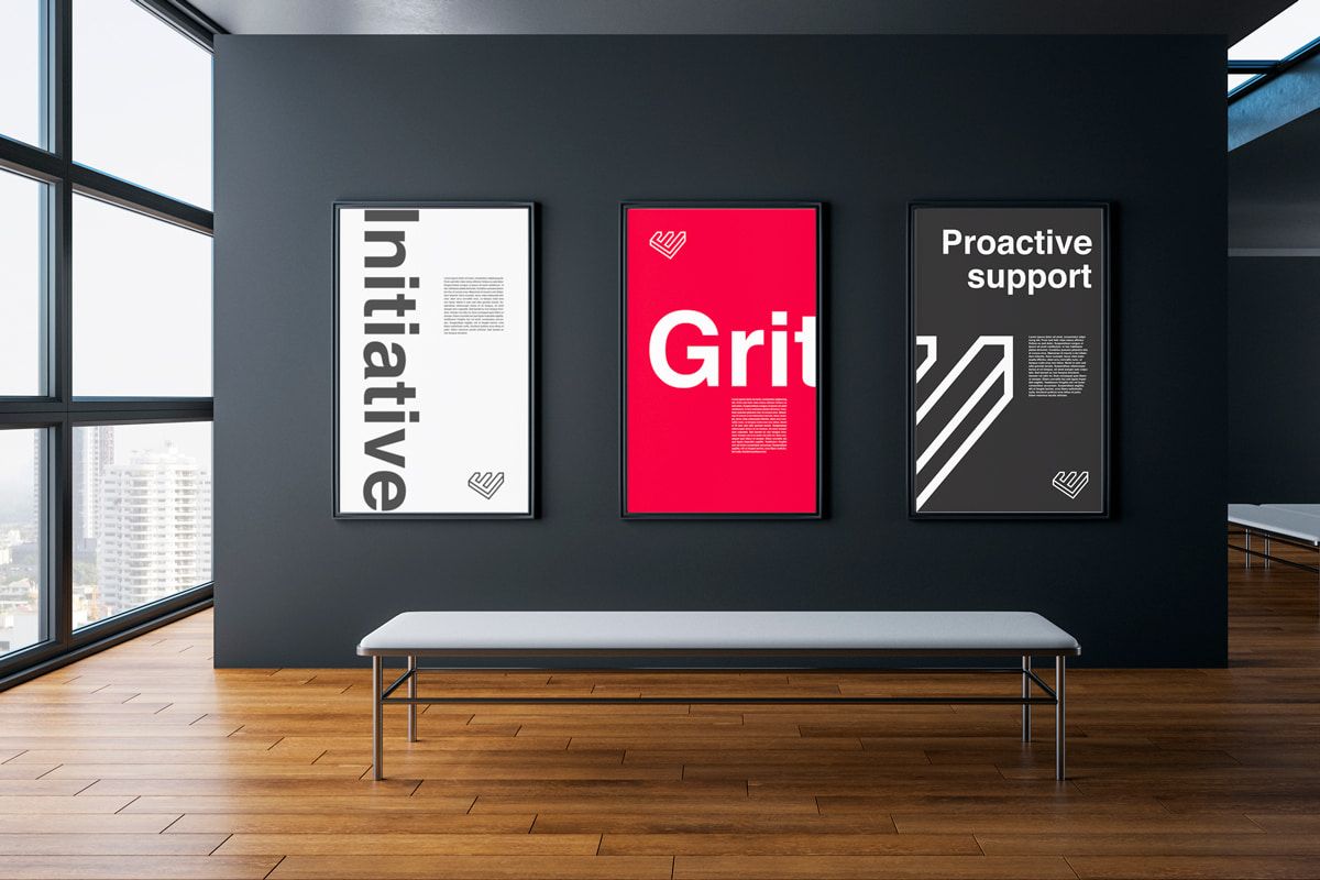 Image showing three posters with the Wonderflow credo