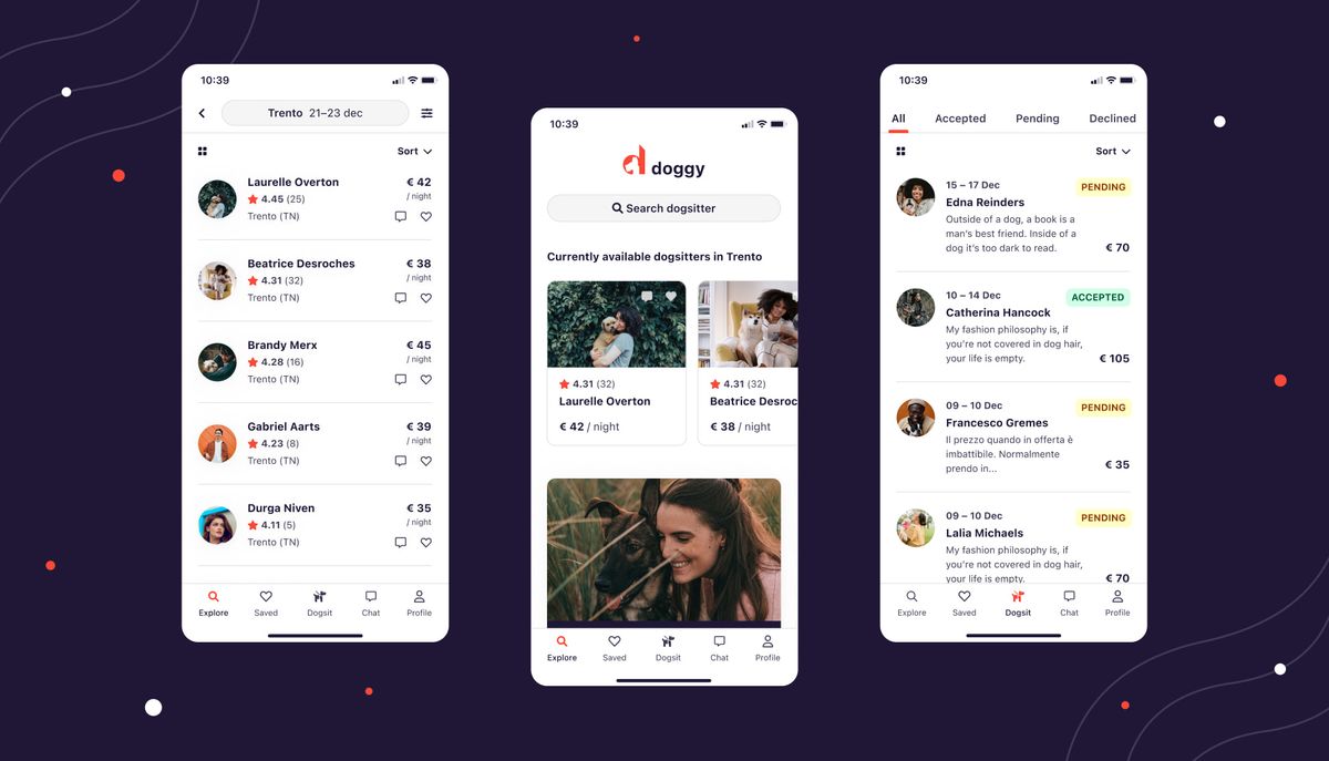 Hero image presenting doggy app
