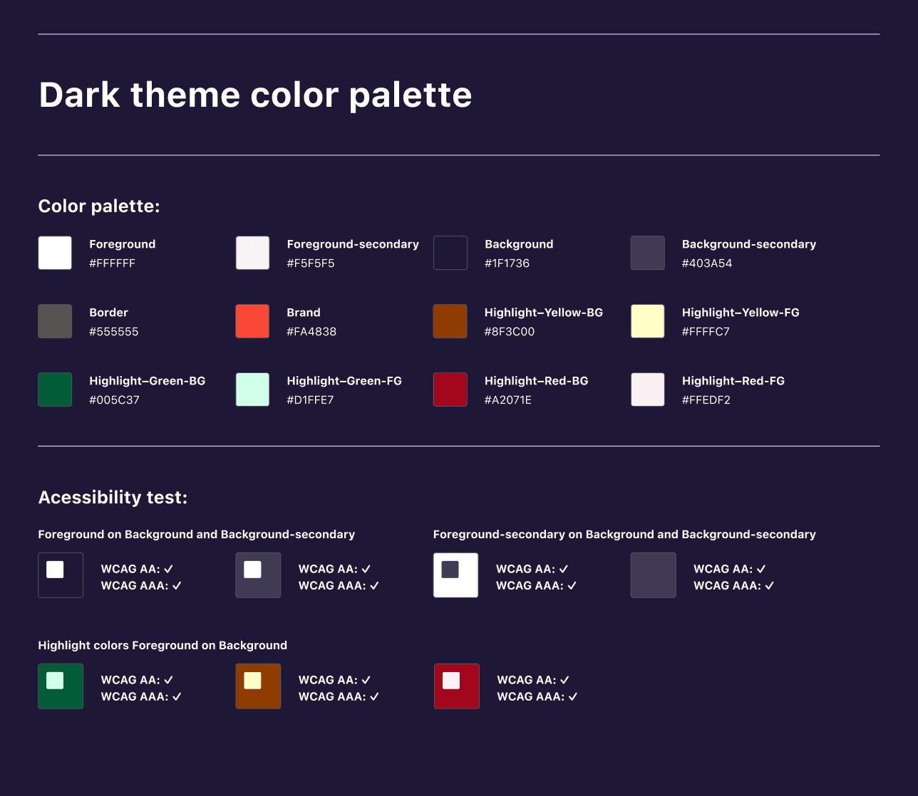 Color palette used for the doggy app